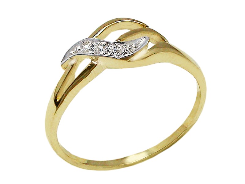 Złoty pierścionek z cyrkoniami - 7571