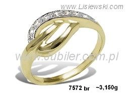 Złoty Pierścionek z brylantami złoto próby 585 żółte złoto - 7572br_SI_H - 1