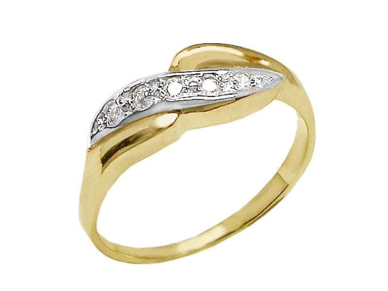 Złoty pierścionek z cyrkoniami - 7574