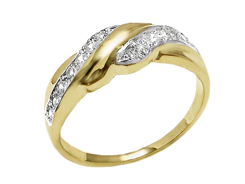 Złoty pierścionek z cyrkoniami - 7575
