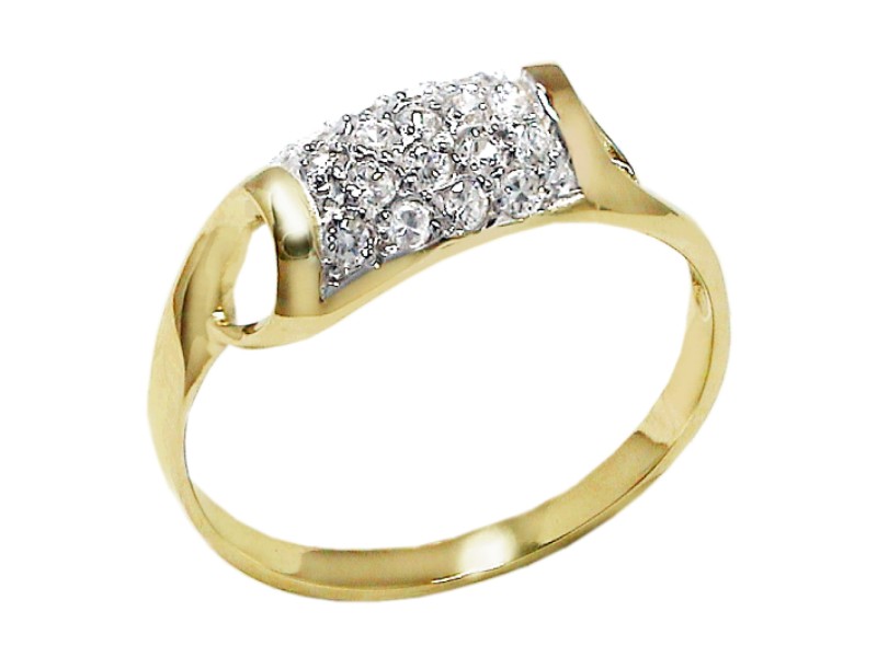 Złoty pierścionek z cyrkoniami - 7577