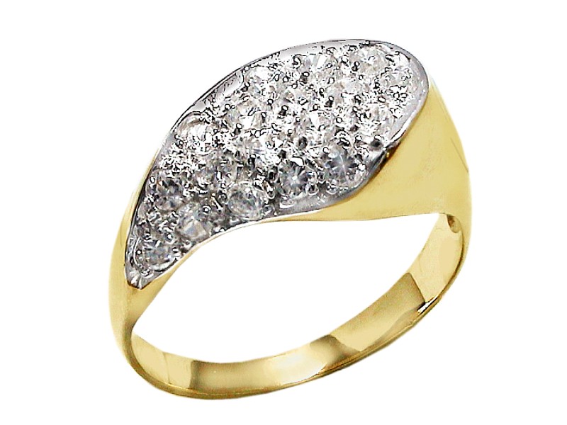 Złoty pierścionek z cyrkoniami - 7578
