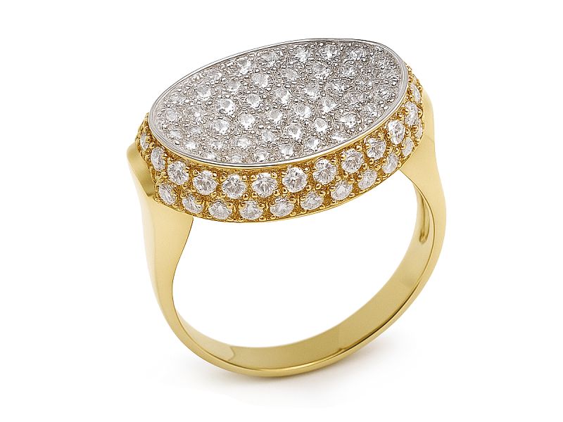 Złoty pierścionek z cyrkoniami - 7579