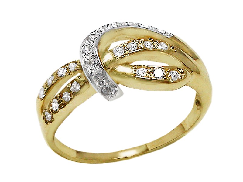 Złoty pierścionek z cyrkoniami - 7580