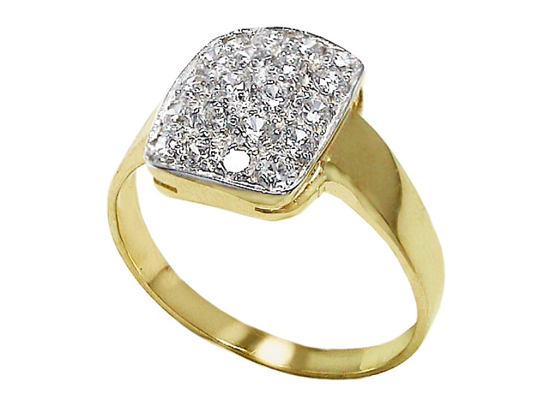 Złoty pierścionek z cyrkoniami żółte złoto - 7581