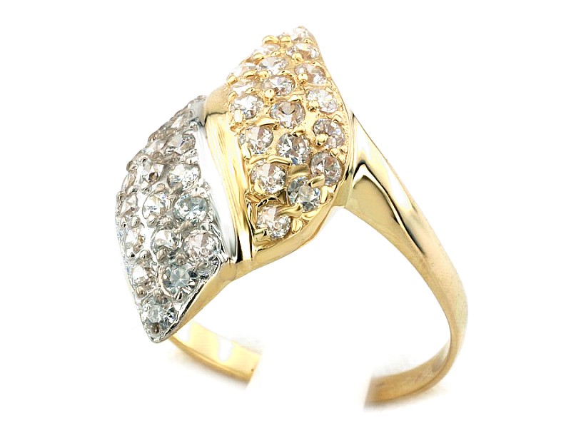 Złoty pierścionek z cyrkoniami żółte złoto - 7582