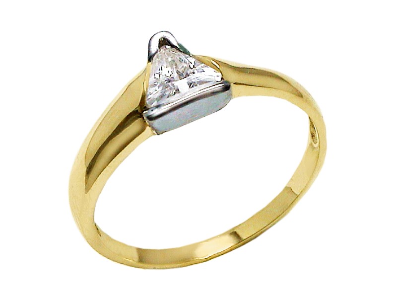 Złoty pierścionek z cyrkoniami żółte złoto - 7587