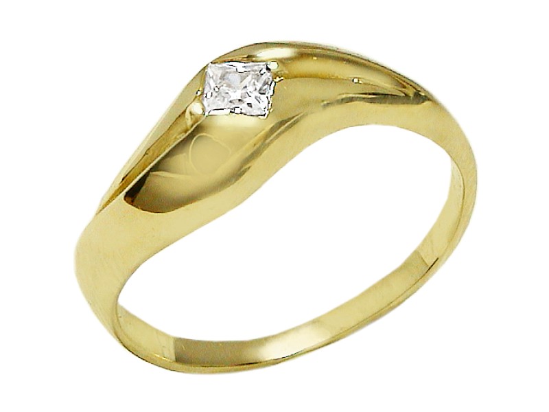 Złoty pierścionek z cyrkonią żółte złoto - 7588