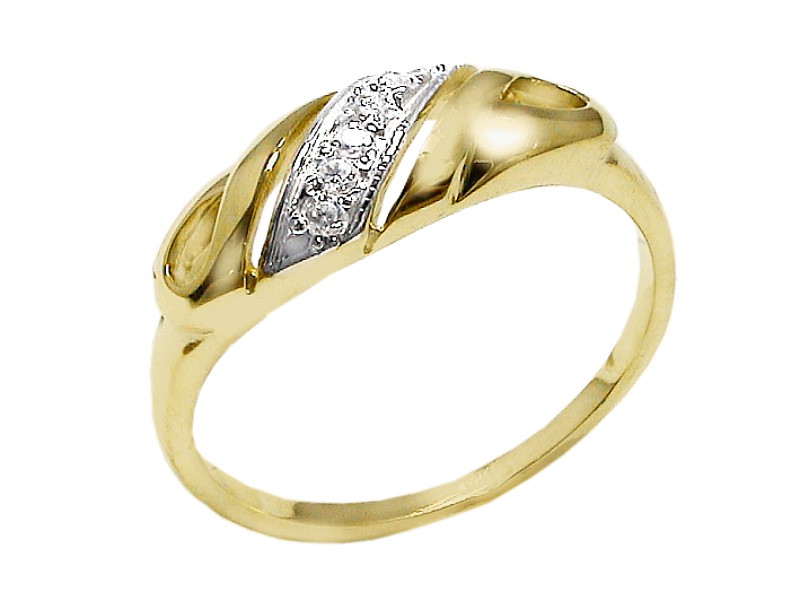 Złoty pierścionek z cyrkoniami żółte złoto - 7589