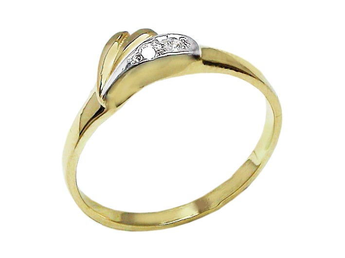 Złoty pierścionek z cyrkoniami żółte złoto - 7590