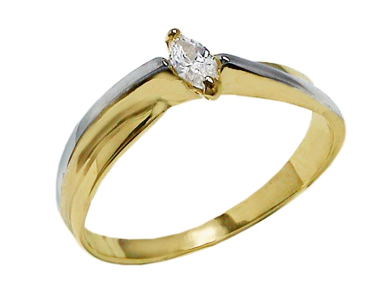 Złoty pierścionek z cyrkonią - 7597