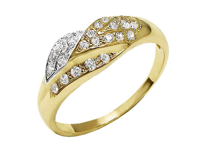 Złoty pierścionek z cyrkoniami - 7598