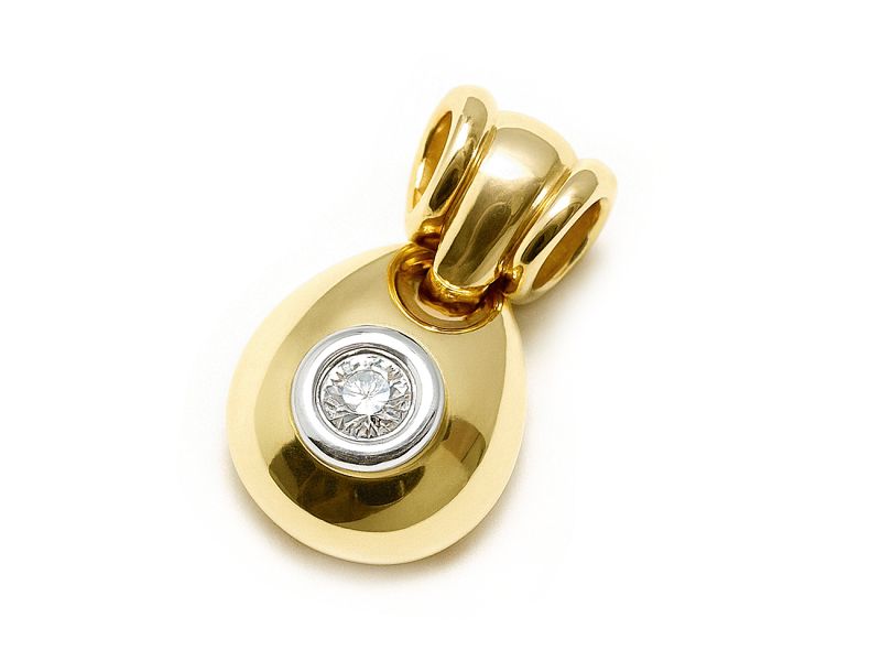 Złoty wisiorek z cyrkonią - 75w