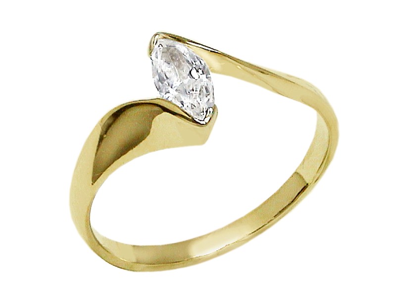 Złoty pierścionek z cyrkonią - 7600