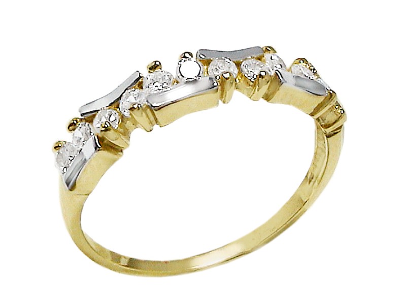 Złoty pierścionek z cyrkoniami - 7601