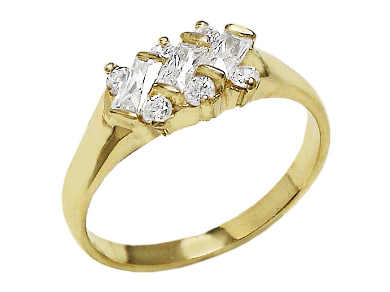 Złoty pierścionek z cyrkoniami - 7603