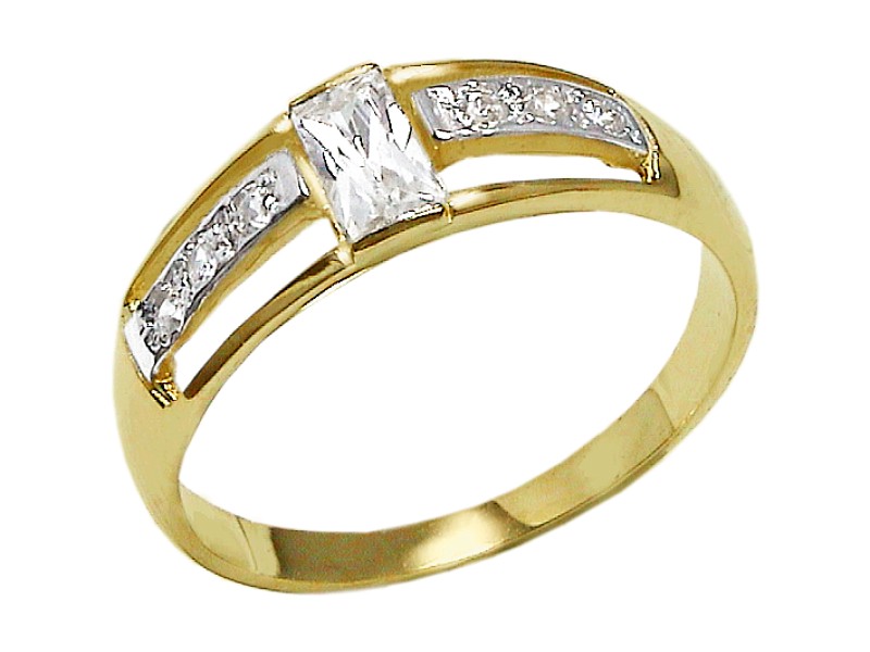 Złoty pierścionek z cyrkoniami - 7605