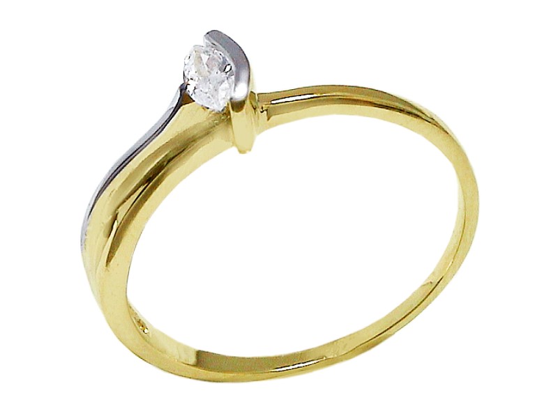 Złoty pierścionek z cyrkonią - 7607