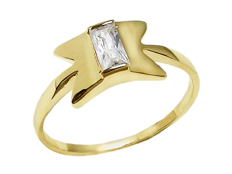 Złoty pierścionek z cyrkonią - 7608