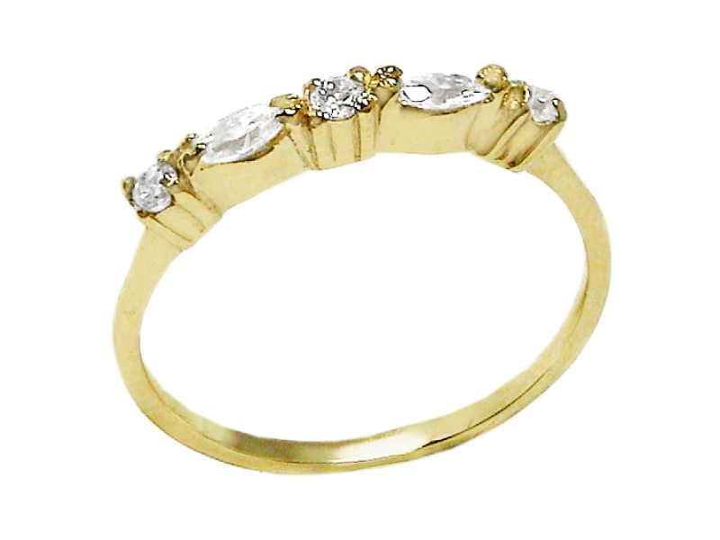 Złoty pierścionek z cyrkoniami - 7610