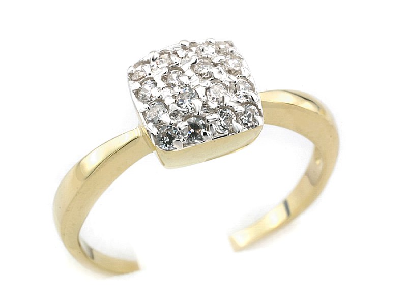 Złoty pierścionek z cyrkonią - 7612