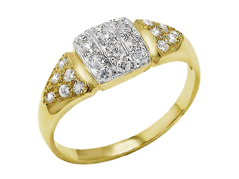 Złoty pierścionek z cyrkoniami - 7613