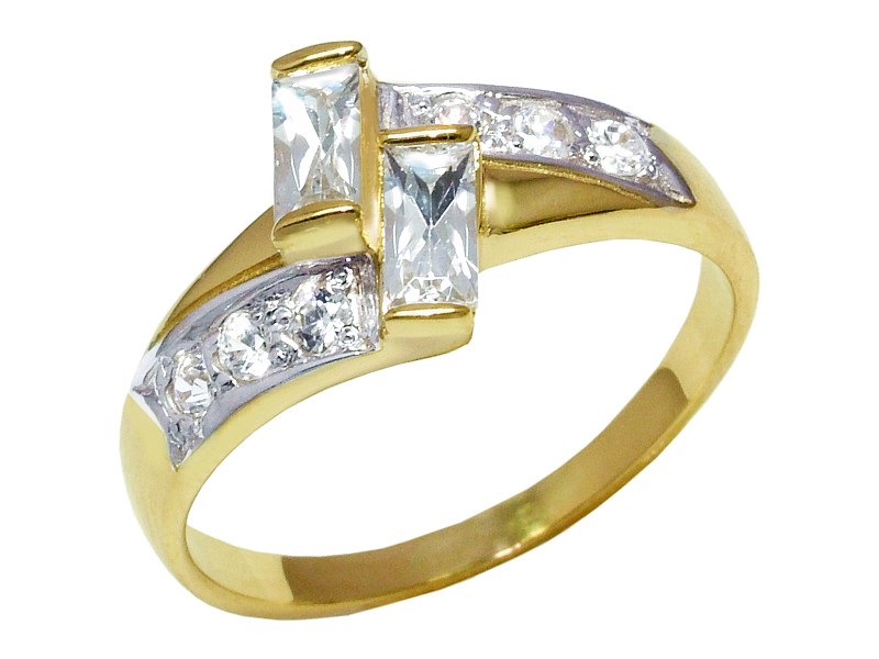 Złoty pierścionek z cyrkoniami - 7614