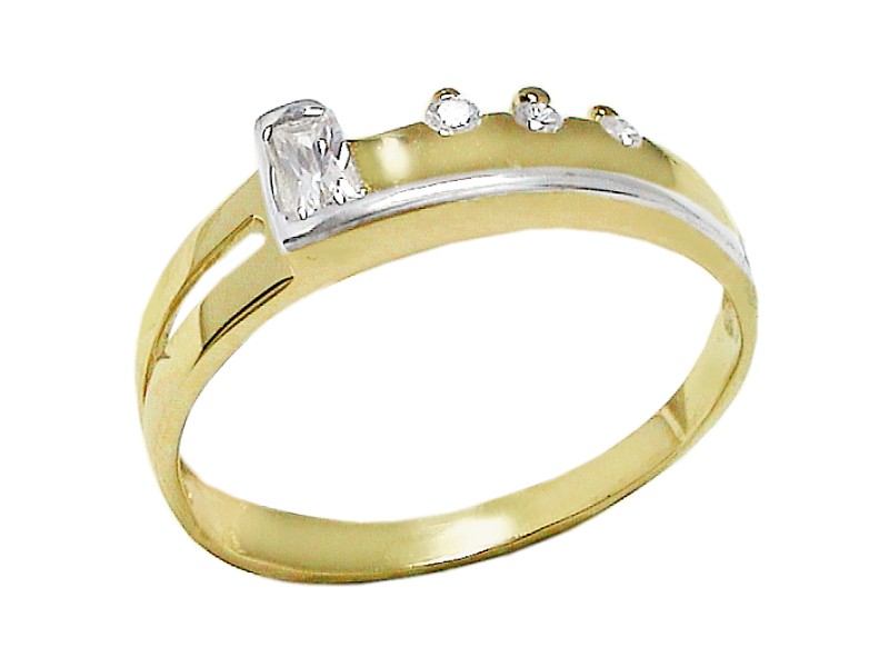 Złoty pierścionek z cyrkoniami - 7615