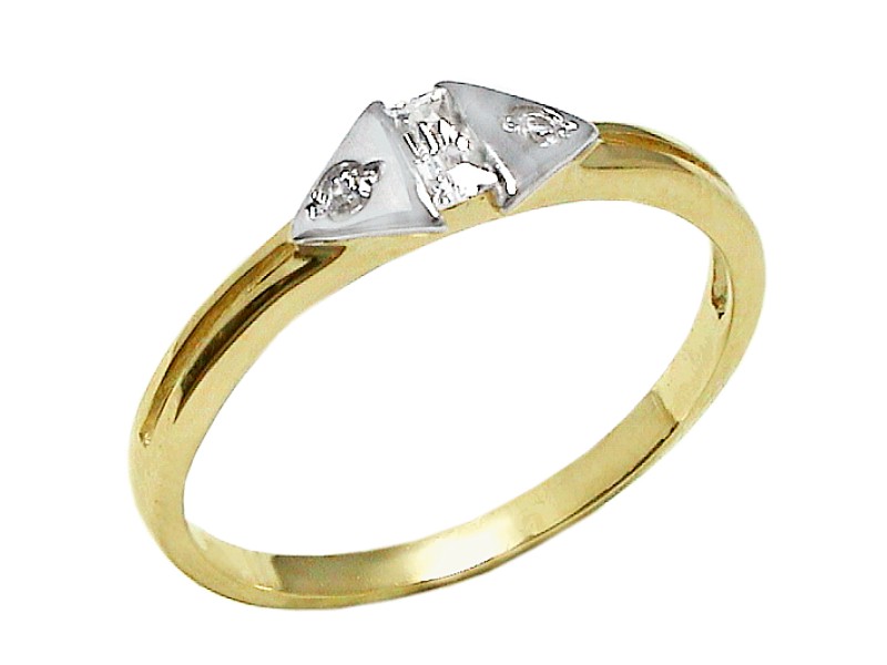 Złoty pierścionek z cyrkoniami - 7616