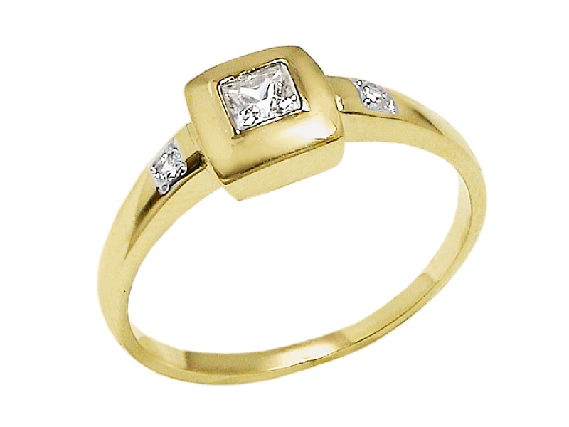 Złoty pierścionek z cyrkoniami - 7617