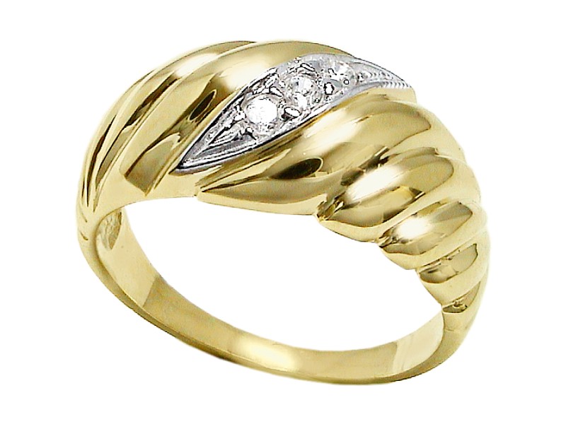 Złoty pierścionek z cyrkoniami - 7619