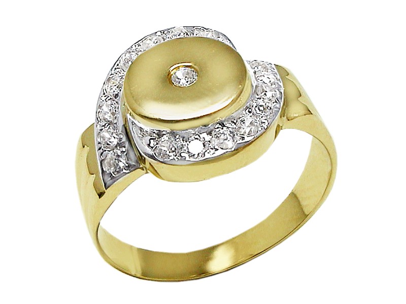Złoty pierścionek z cyrkoniami - 7622
