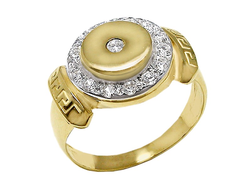 Złoty pierścionek z cyrkoniami - 7623