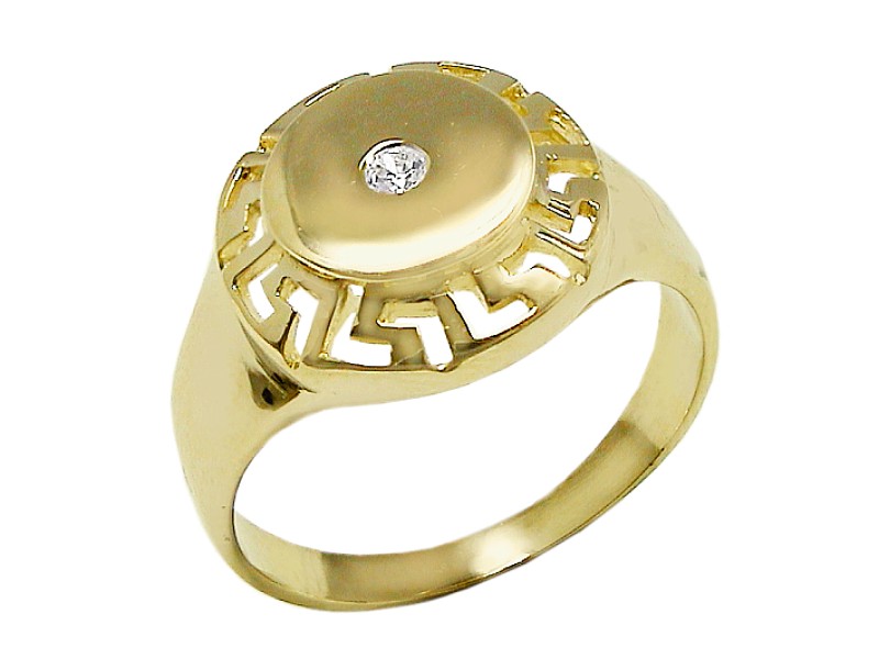 Złoty pierścionek z cyrkonią - 7624