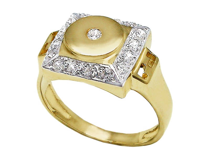 Złoty pierścionek z cyrkoniami - 7625