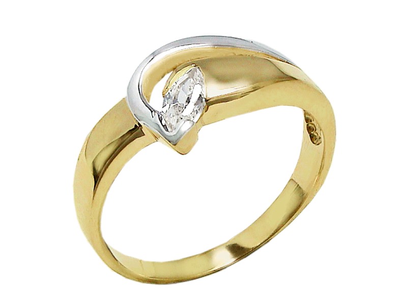 Złoty pierścionek z cyrkonią - 7635