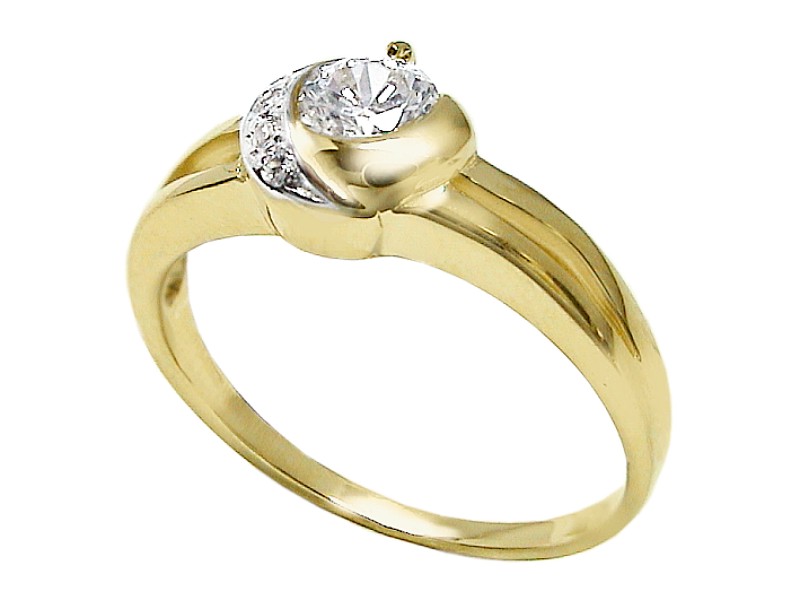 Złoty pierścionek z cyrkoniami - 7638