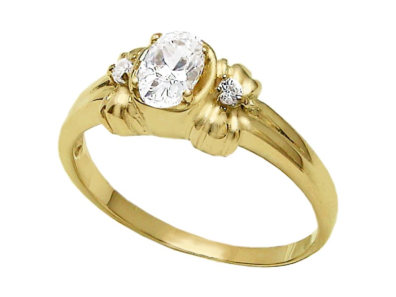 Złoty pierścionek z cyrkoniami - 7640