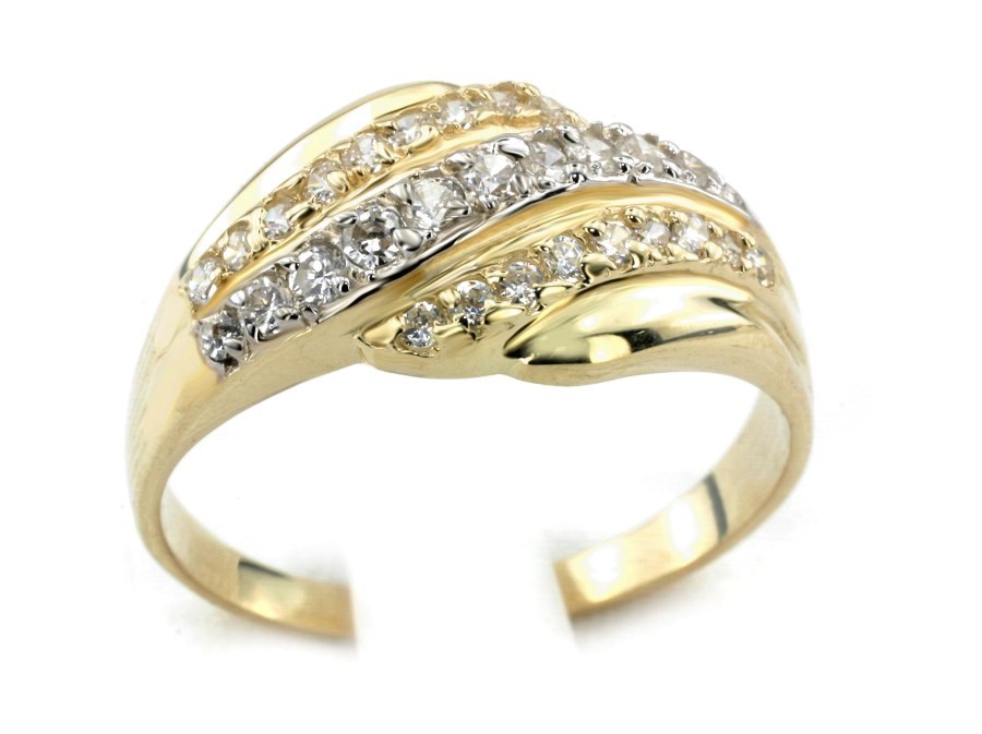 Złoty pierścionek z cyrkoniami - 7641