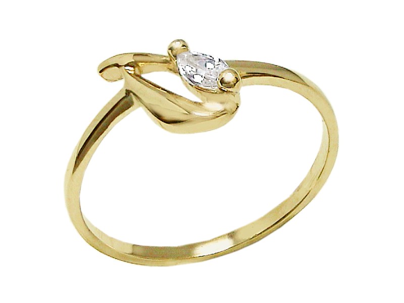 Złoty pierścionek z cyrkonią - 7642