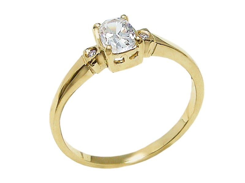 Złoty pierścionek z cyrkoniami - 7644