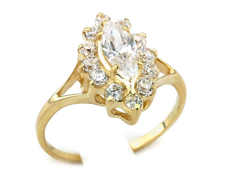 Złoty pierścionek z cyrkoniami - 7645