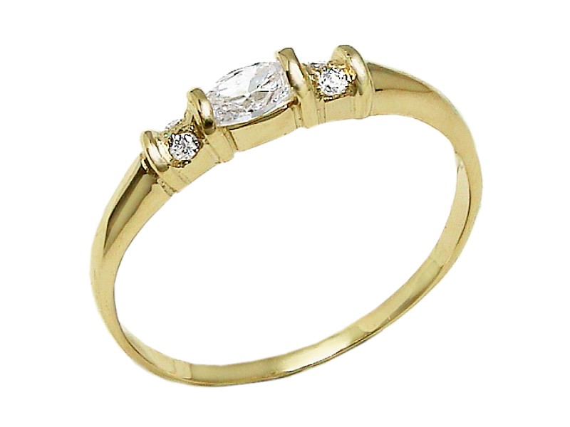 Złoty pierścionek z cyrkoniami - 7647