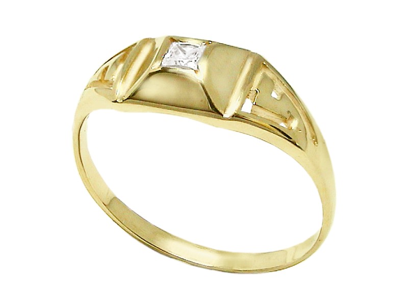 Złoty pierścionek z cyrkonią - 7648