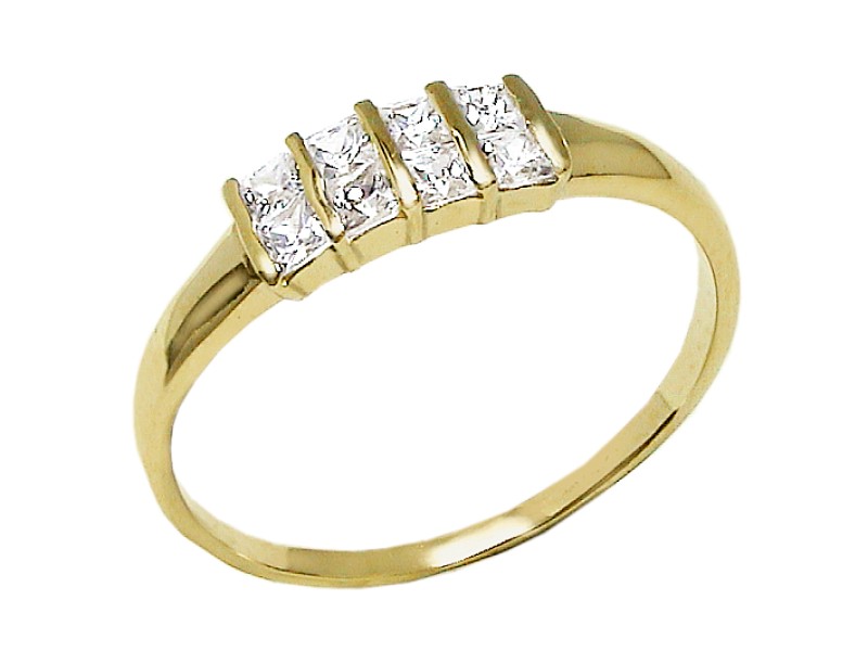 Złoty pierścionek z cyrkoniami - 7650