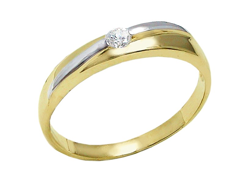 Złoty pierścionek z cyrkonią - 7651
