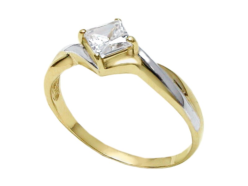 Złoty pierścionek z cyrkonią - 7652