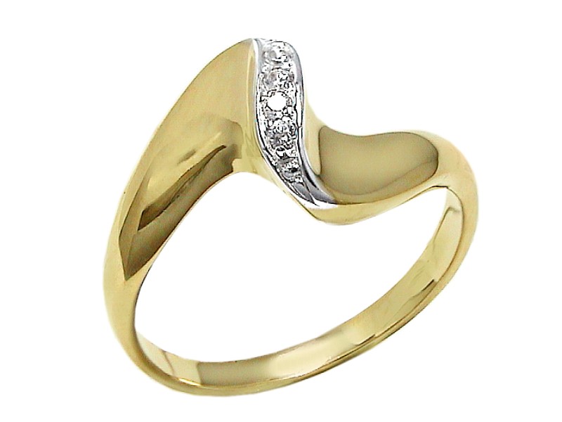 Złoty pierścionek z cyrkoniami - 7653