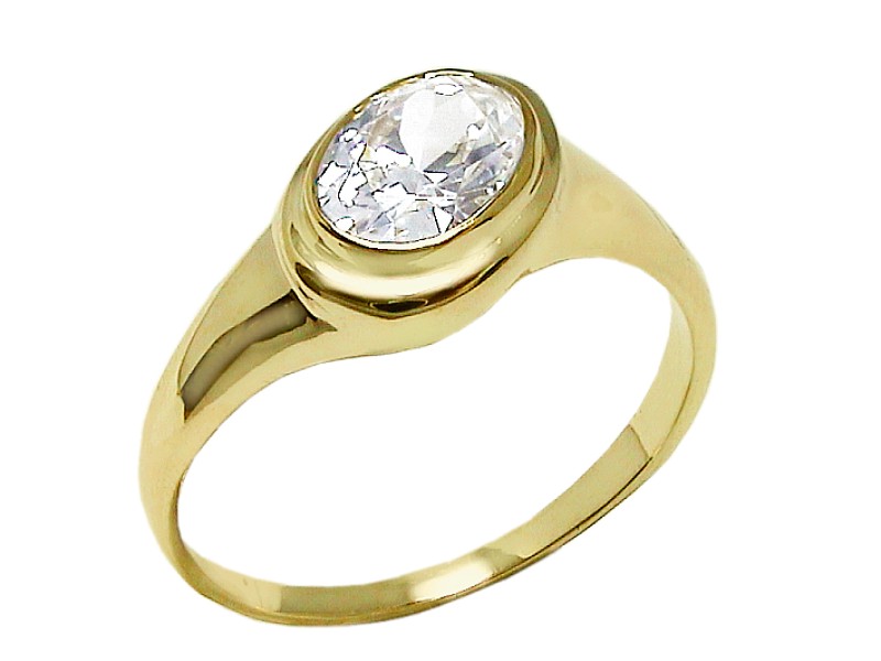 Złoty pierścionek z cyrkonią - 7654