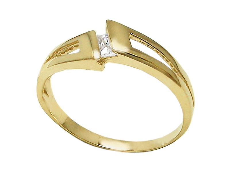 Złoty pierścionek z cyrkonią - 7655